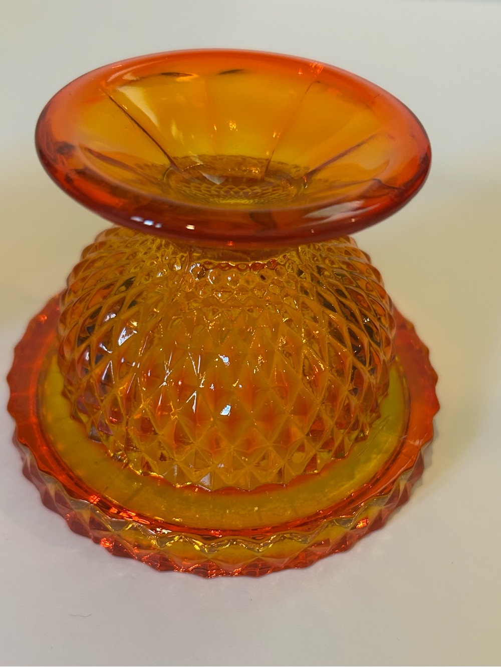 Viking Diamond Point “Glimmer” Orange/Persimmon Fairy Lamp - Picture 5 of 10